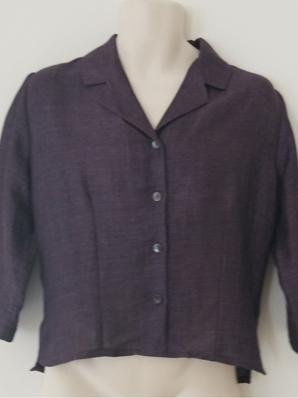Women's Plum Button-Front Cropped Blazer